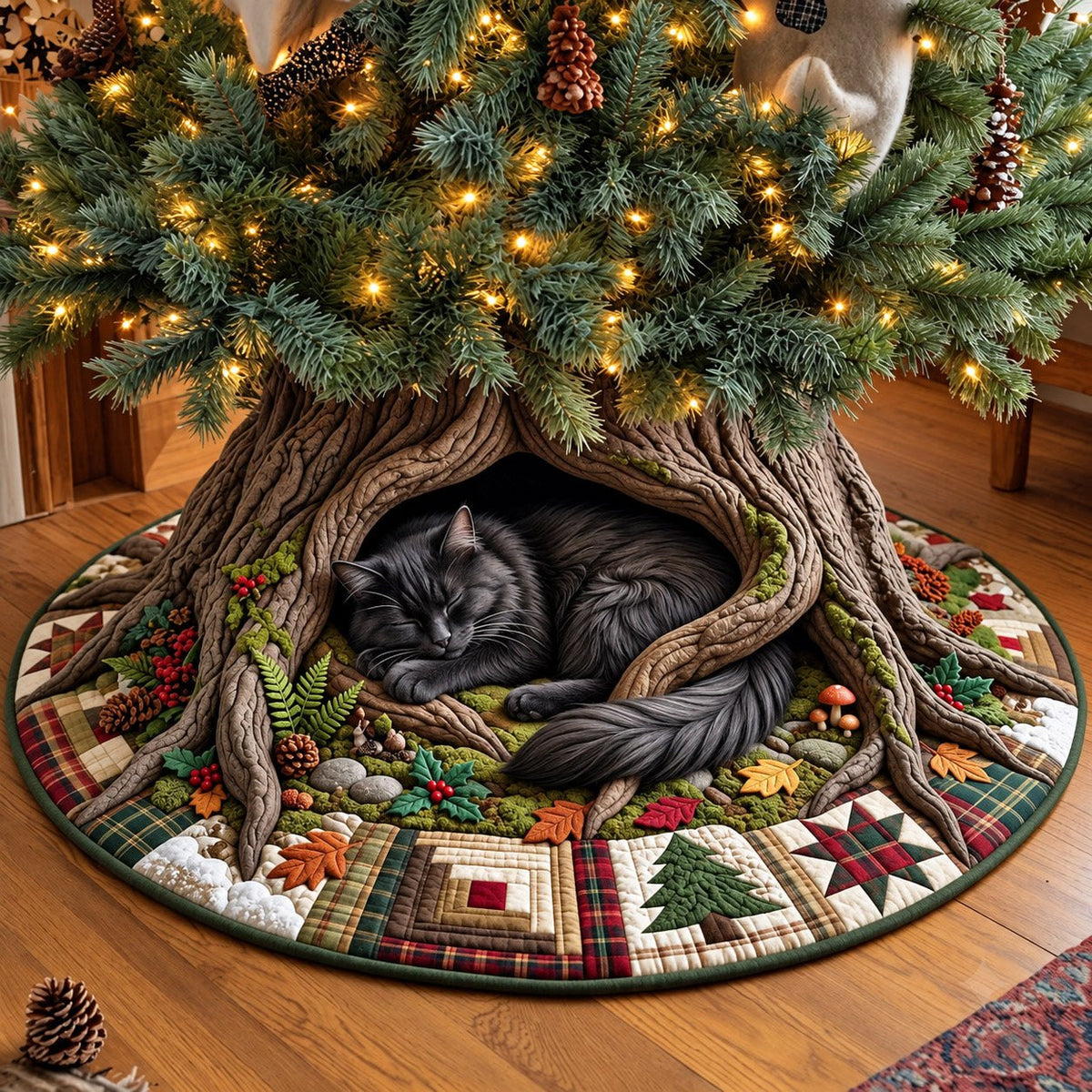 Cozy Cat Den Christmas Tree Skirt