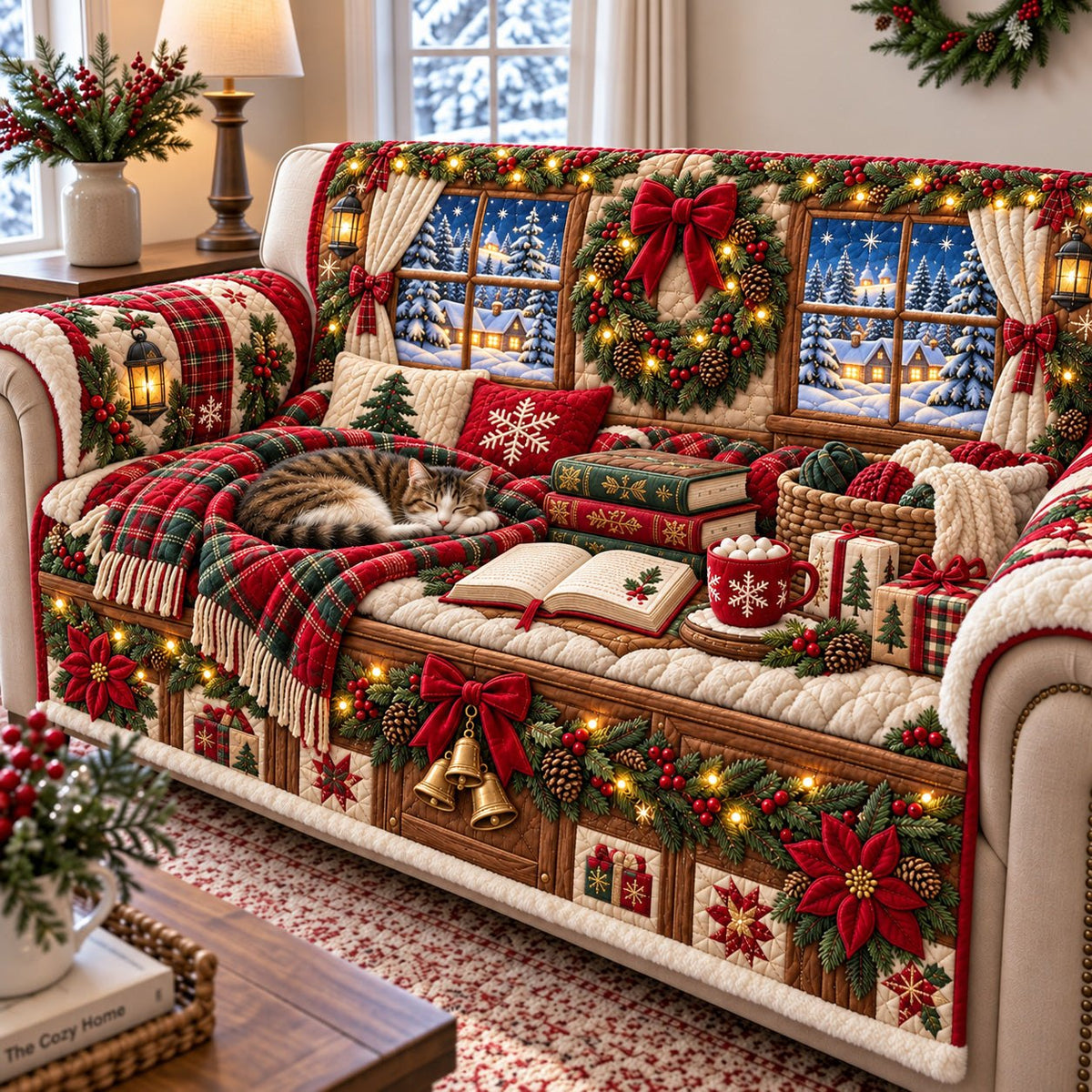 Bow Garland Window Seat Sofa Cover