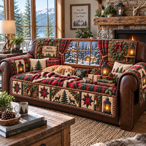 Plaid Mountain Window Dog Sofa Cover - Made to Order