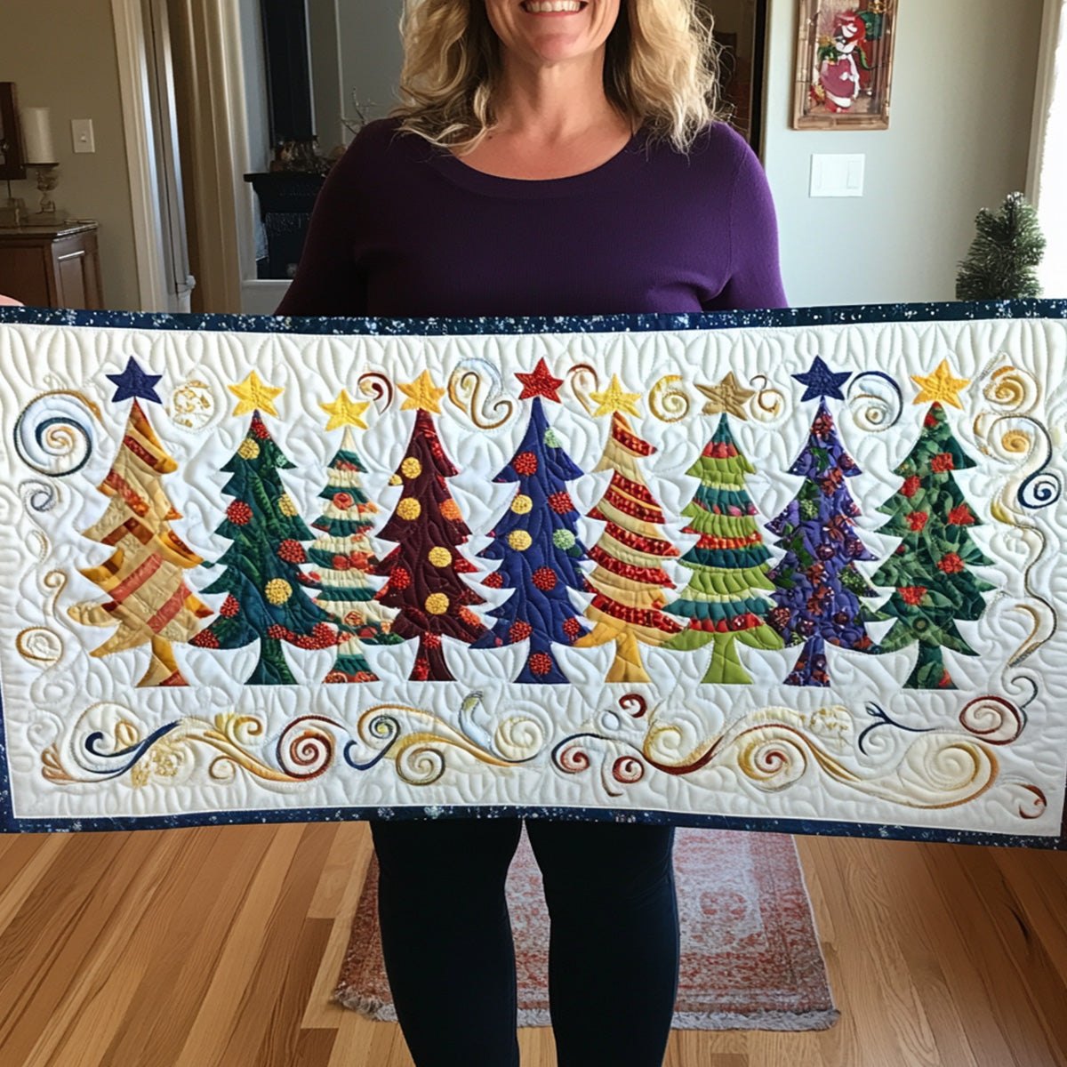 Cozy Christmas Grove Table Runner