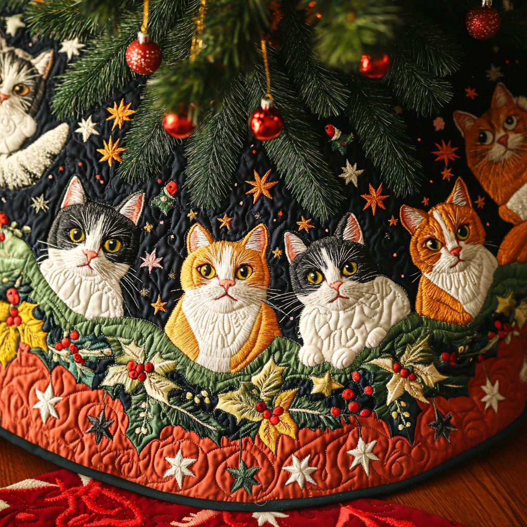 Cozy Christmas Kitty Christmas Tree Skirt