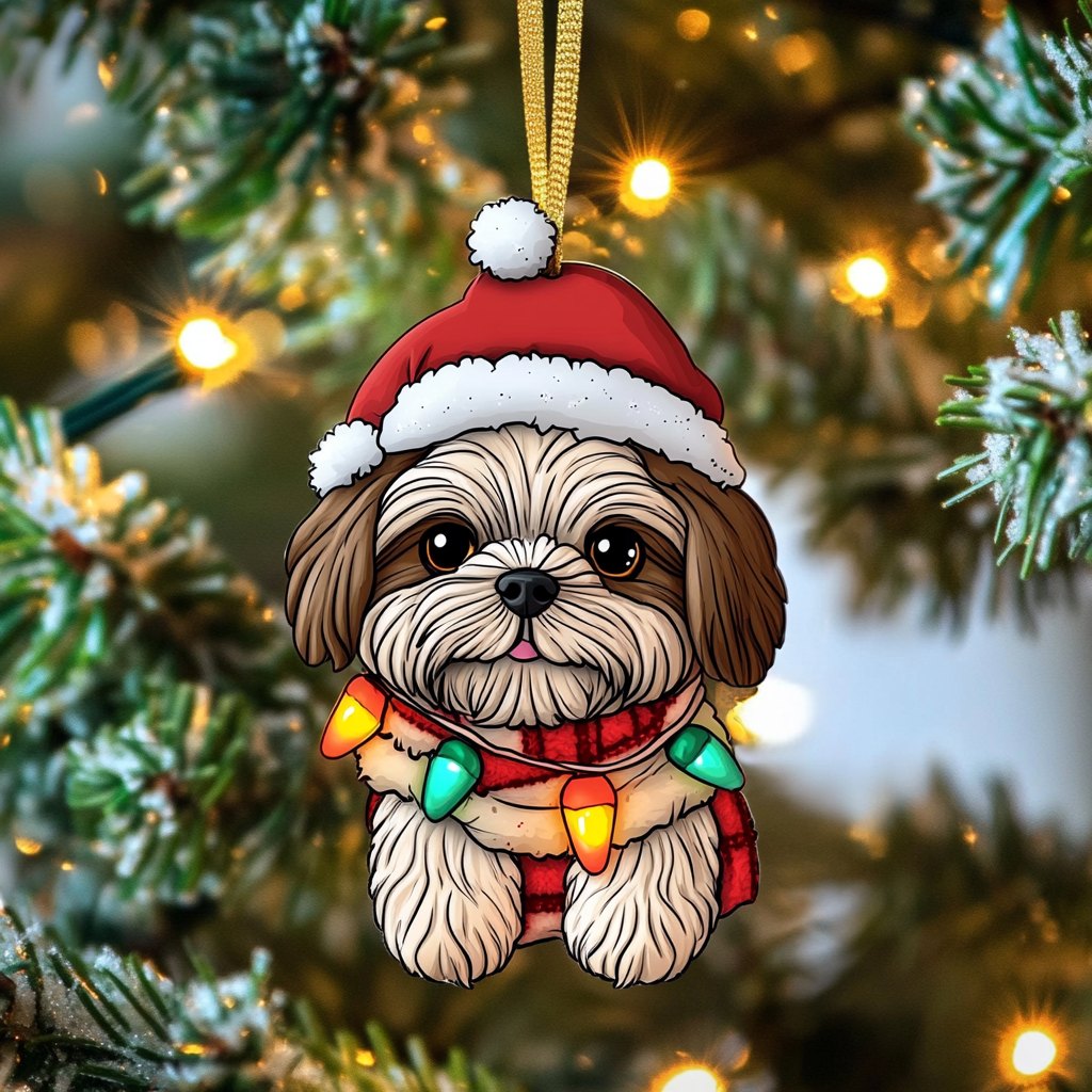 Cozy Christmas Shih Tzu Christmas Ornament