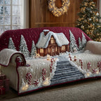 Gingerbread Cottage in the Snow Sofa Cover
