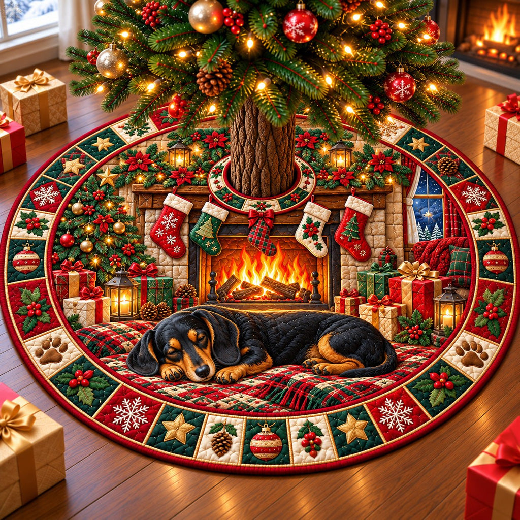 Cozy Dachshund Christmas Tree Skirt