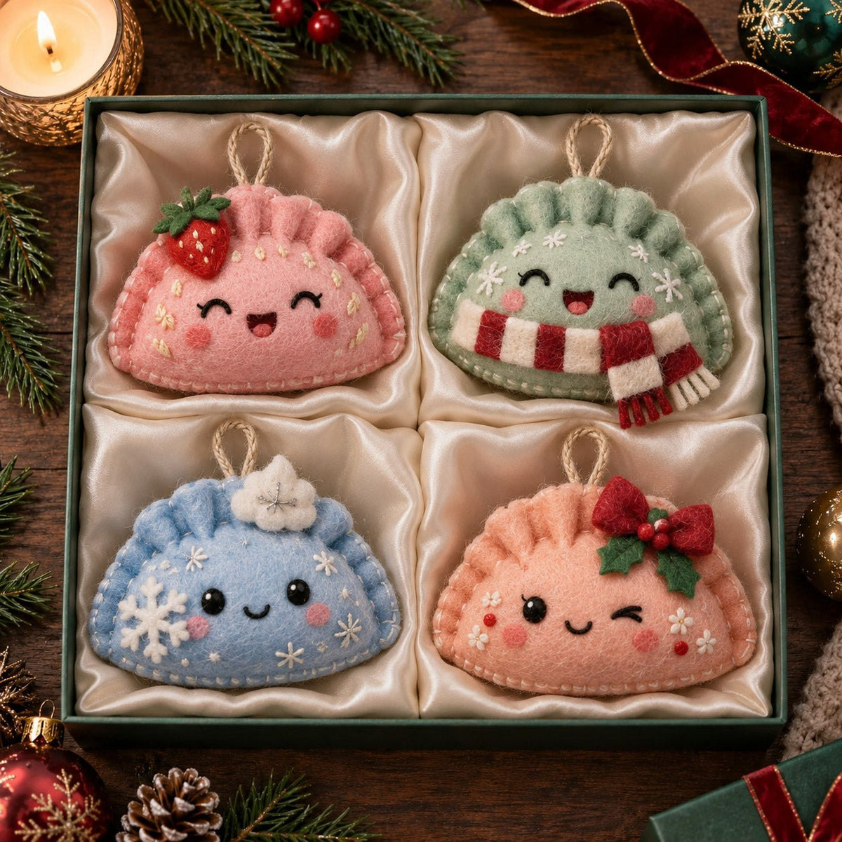 Cozy Dumpling Ornament Gift Set