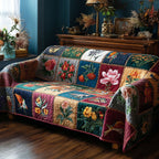 Magnolia Blooms in Jewel Blocks Sofa Cover