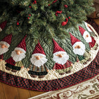 Jewel Tone Gnome Circle Christmas Tree Skirt
