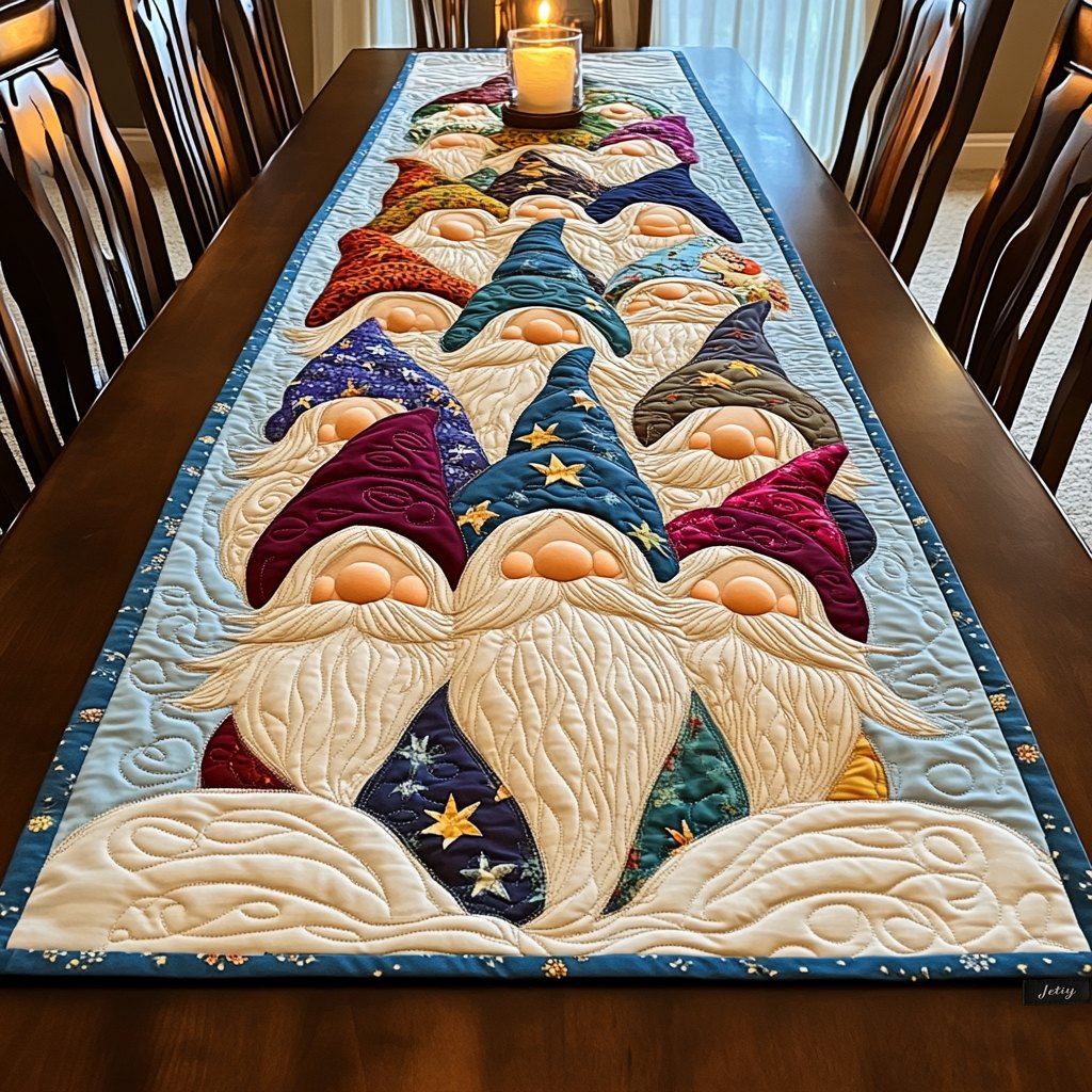 Cozy Gnomes Table Runner