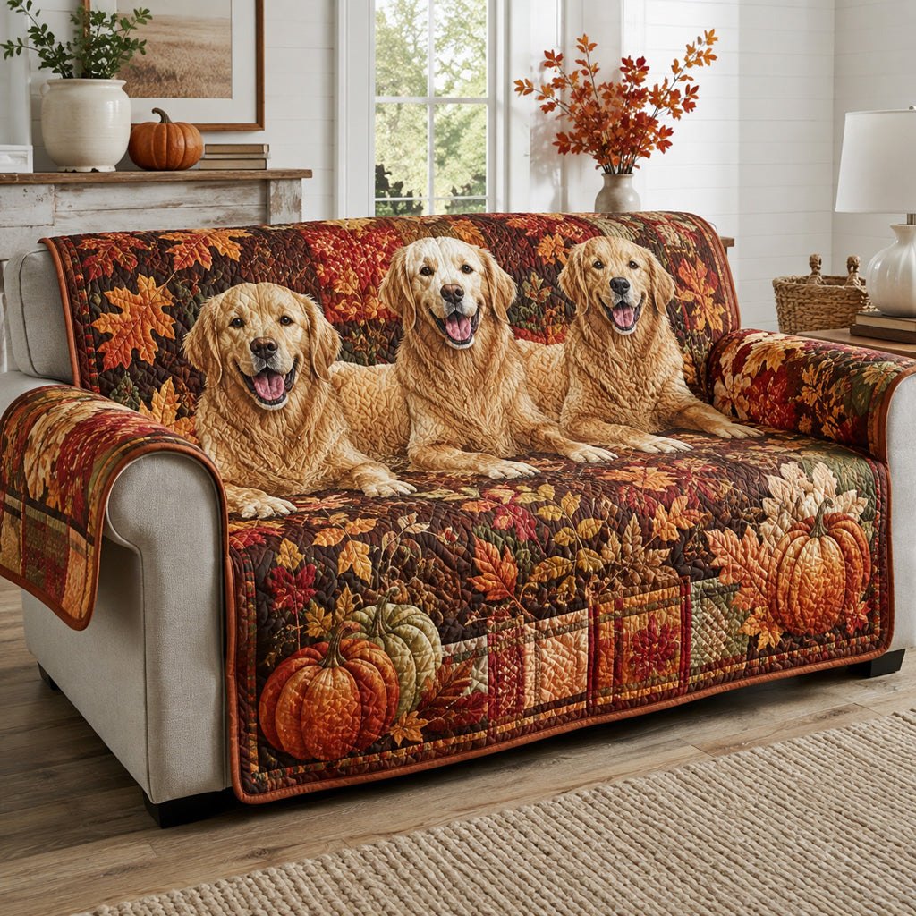 Cozy Golden Retriever Sofa Cover