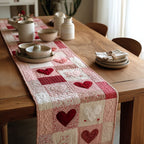 Cozy Heirloom Hearts Table Runner