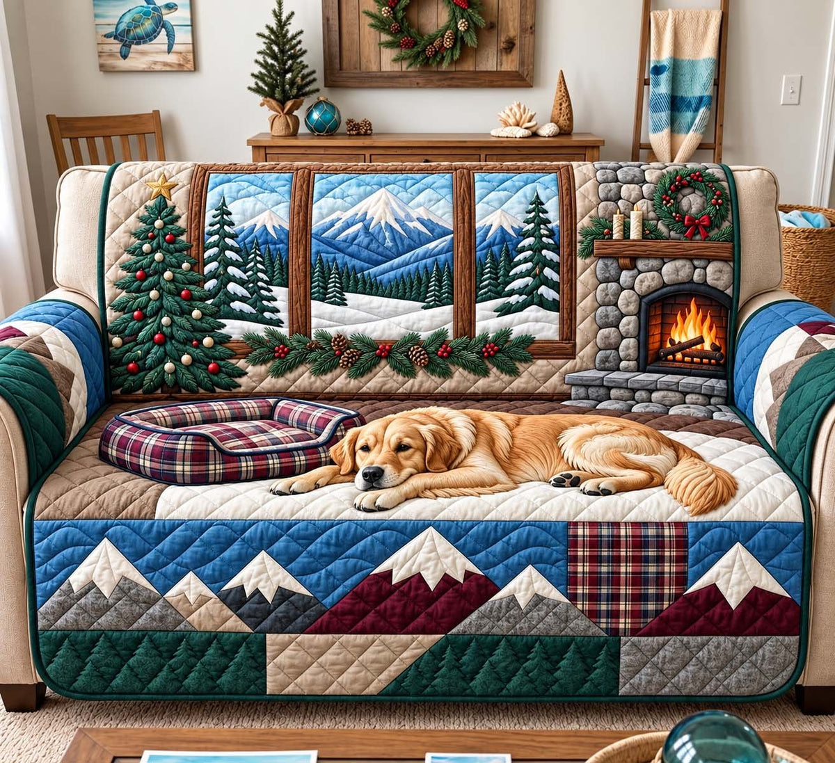 Cozy Mountain Retriever Sofa Cover