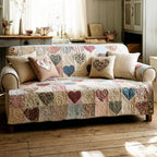 Cozy Patch Hearts Sofa Cover