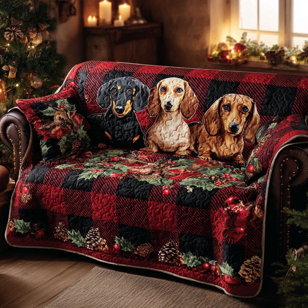 Cozy Plaid Paws Sofa Cover