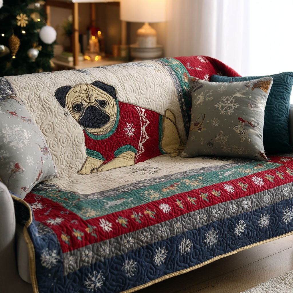 Cozy Pugmas Sofa Cover