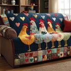 Cozy Rooster Lineup Sofa Cover