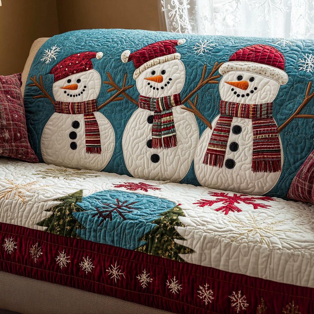 Cozy Snowman Sofa Cover