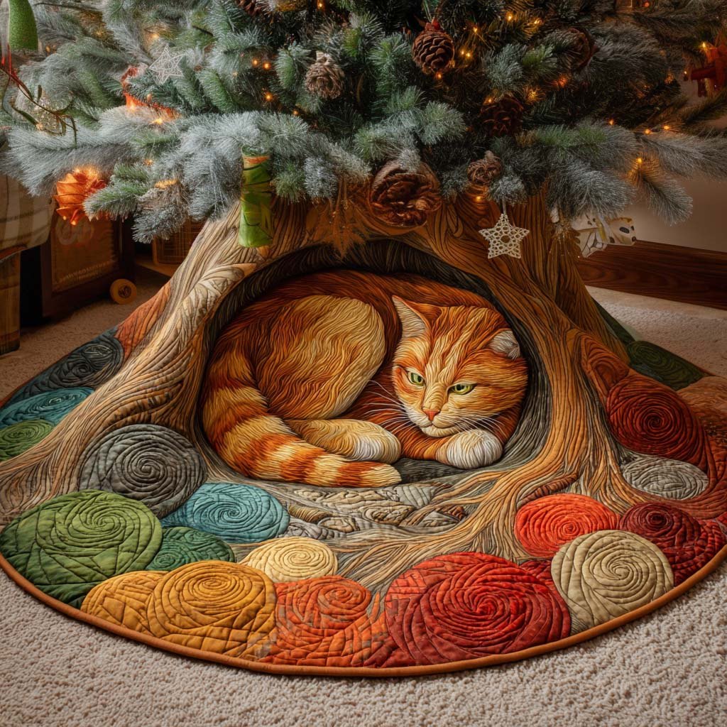 Cozy Yarn Hideaway Christmas Tree Skirt