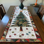 Patchwork Tree with Scattered Berries Table Runner