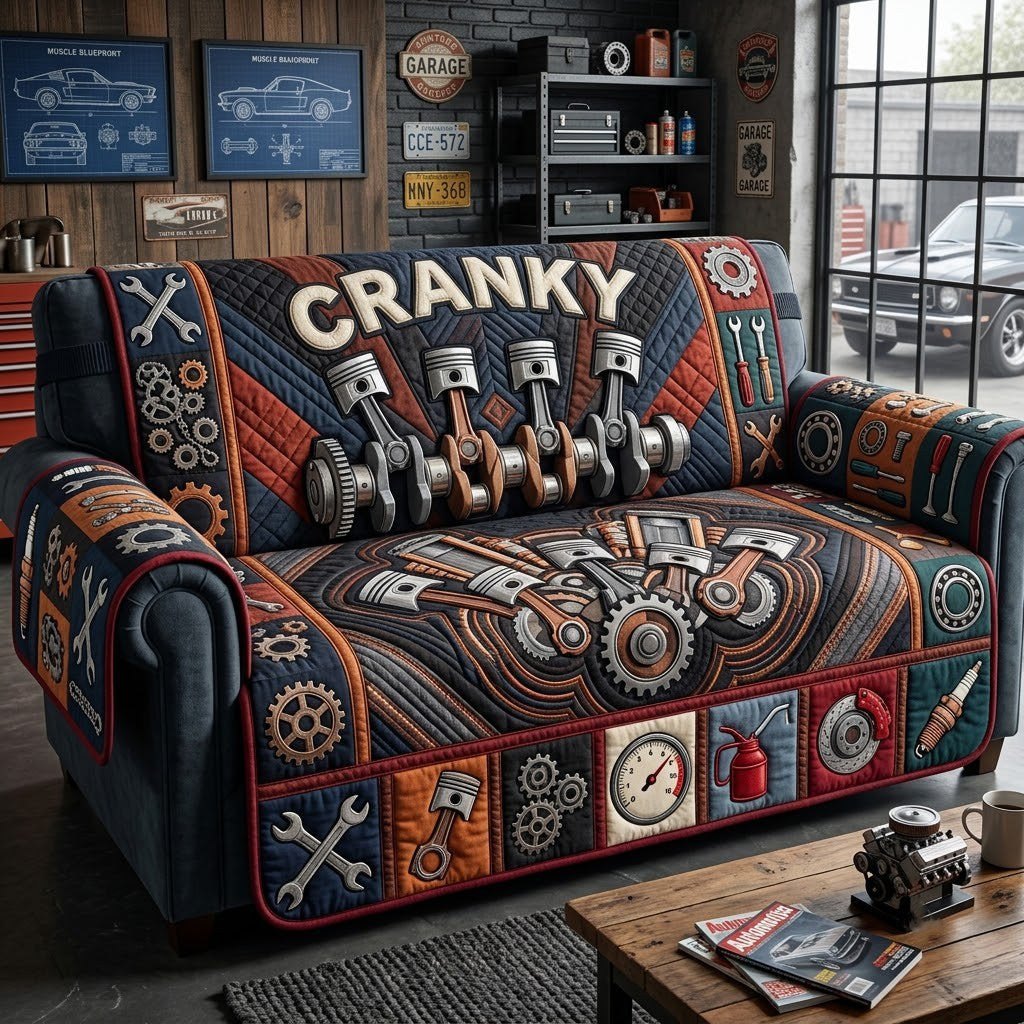 Cranky Mechanic Sofa Cover