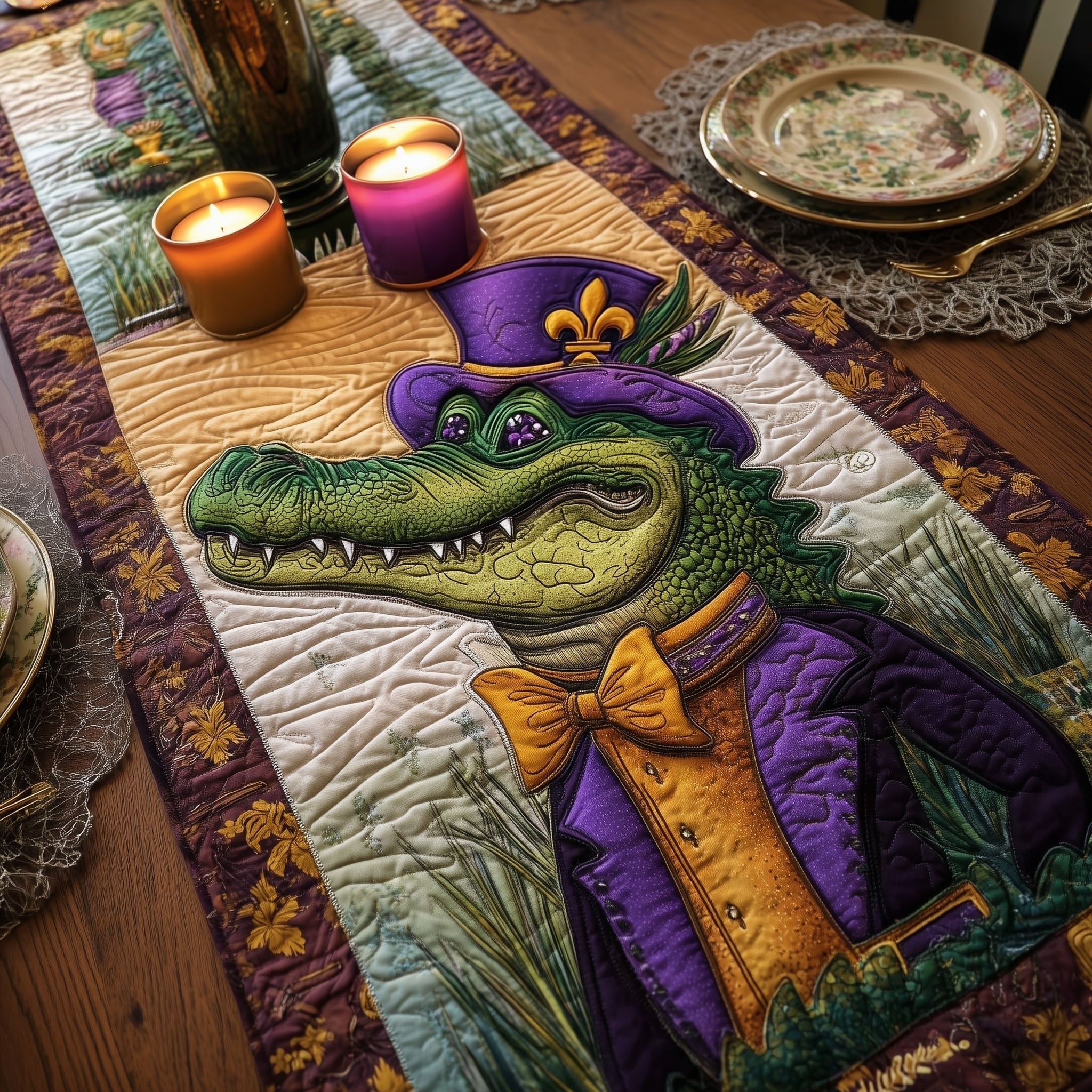Crescent City Alligator Royale Table Runner