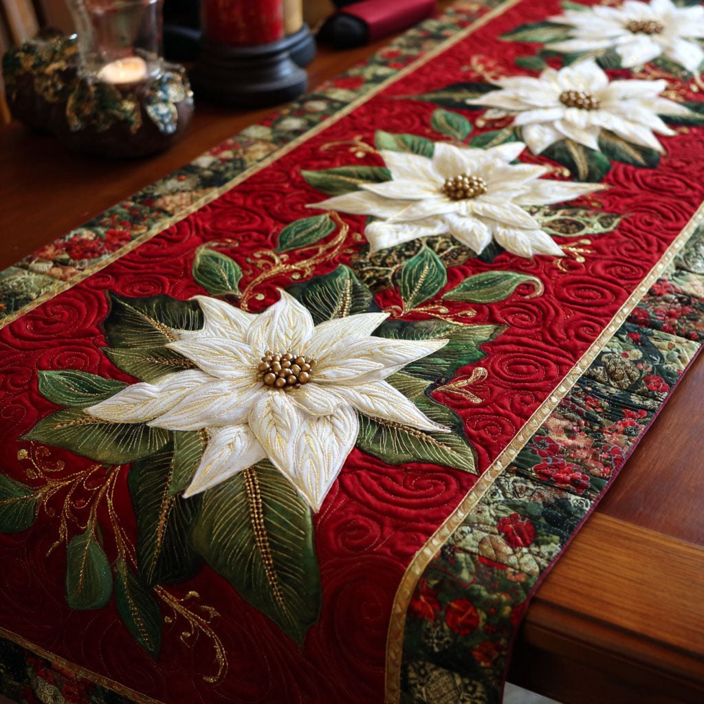 Crimson Blossom Table Runner