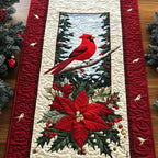 Crimson Feathered Majesty Table Runner