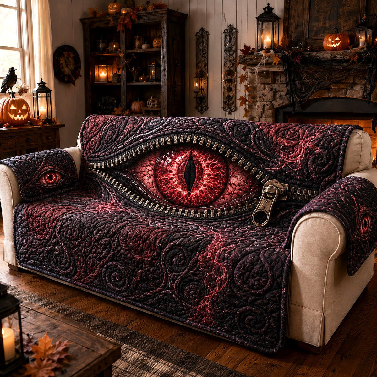 Crimson Gaze Sofa Cover