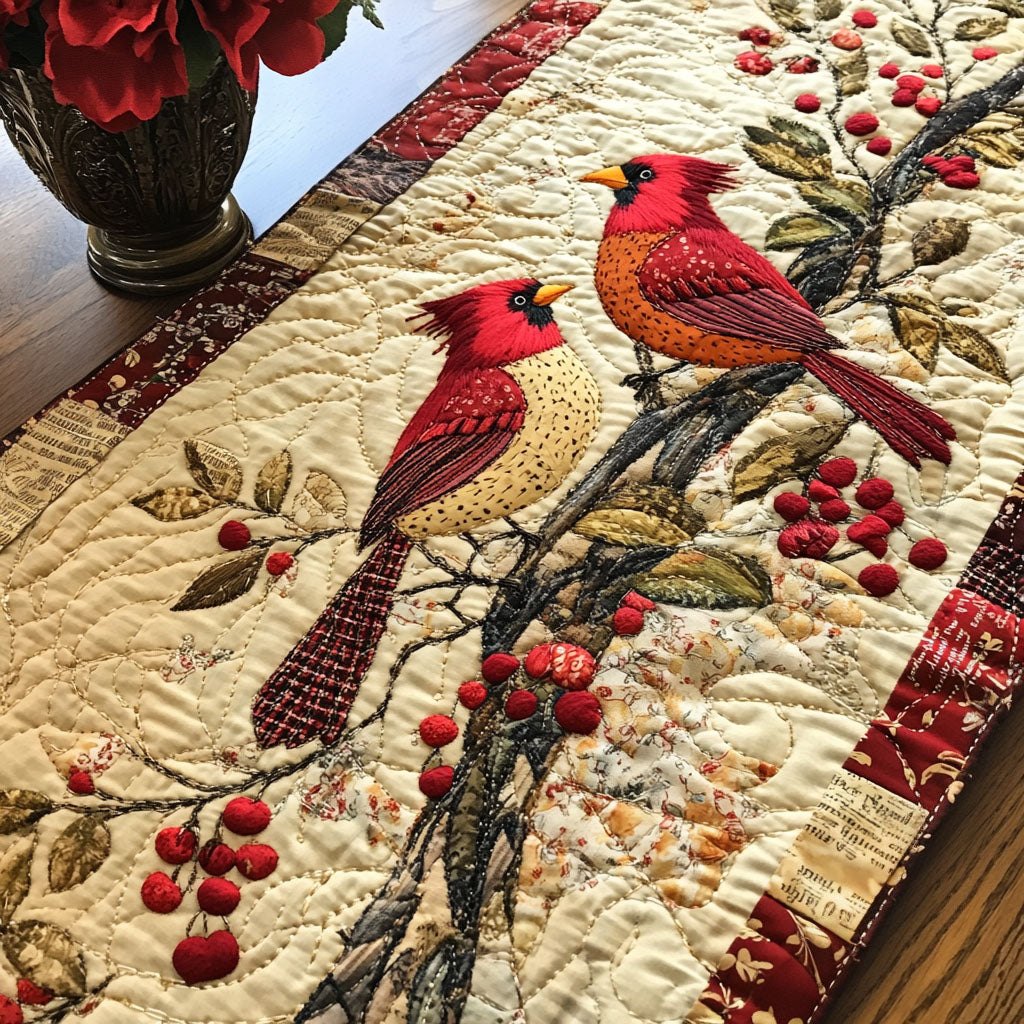 Crimson Melody Table Runner