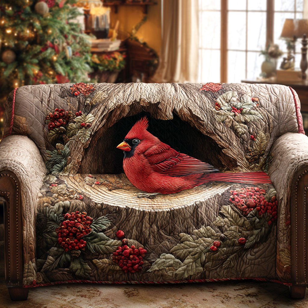 Crimson Refuge Sofa Cover