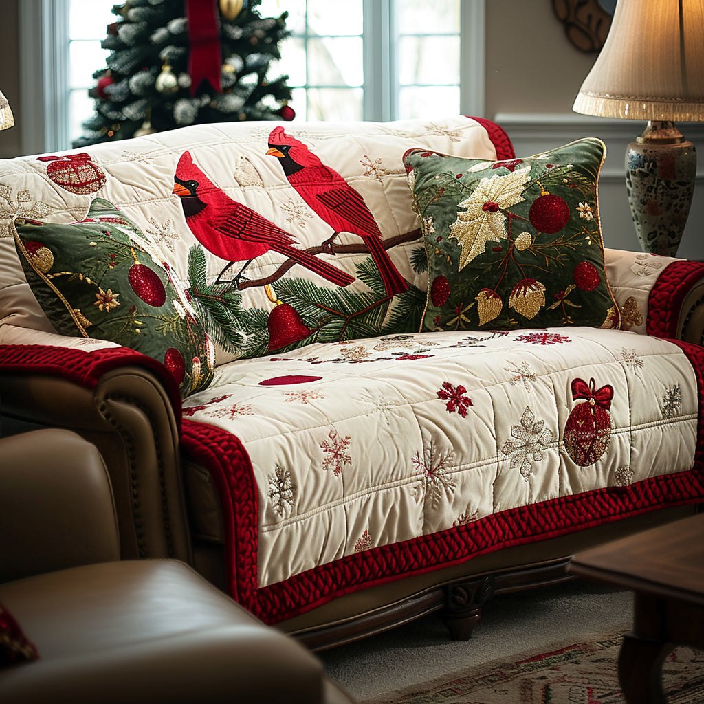 Crimson Serenity Sofa Cover