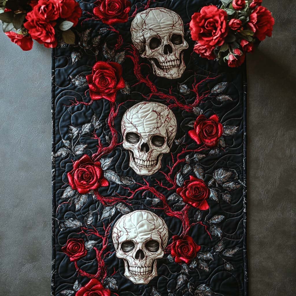 Crimson Skull Table Runner