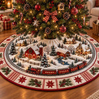 Crimson Village Christmas Tree Skirt