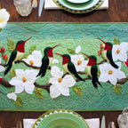Hummingbirds on White Dogwood Table Runner