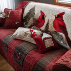 Crimson Winter Magic Sofa Cover