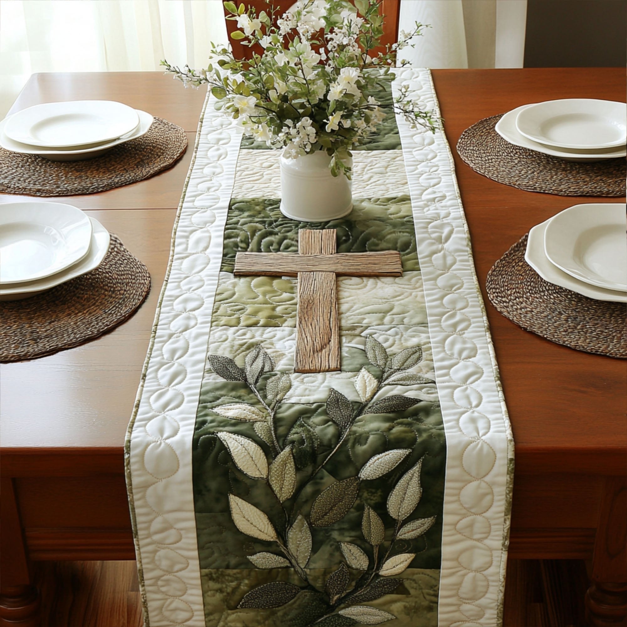 Cross of Serene Blessings Table Runner