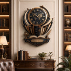 Custom Name Book Globe Wall Clock — personalized with a custom name