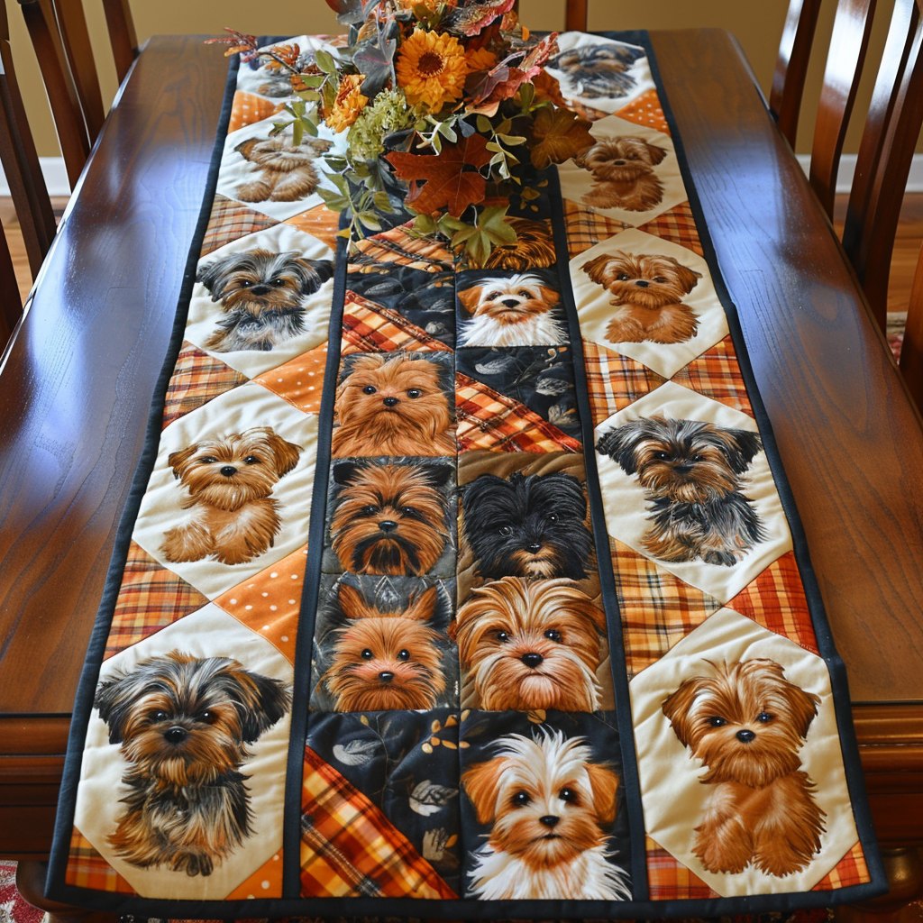 Cute Terrier Friends Table Runner