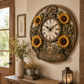 Personalized sunflower Custom Name Wall Clock — personalized with a custom name