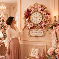 Coquette bow holiday Custom Name Wall Clock — personalized with a custom name