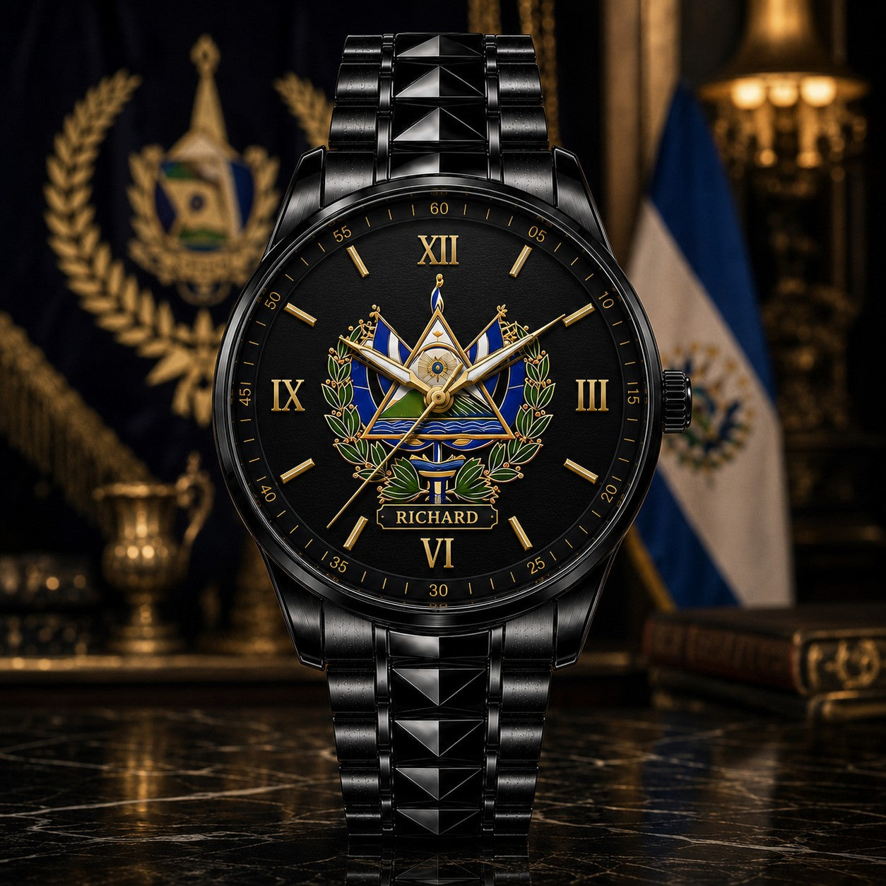 Custom El Salvador Heritage Watch — personalized with a custom name