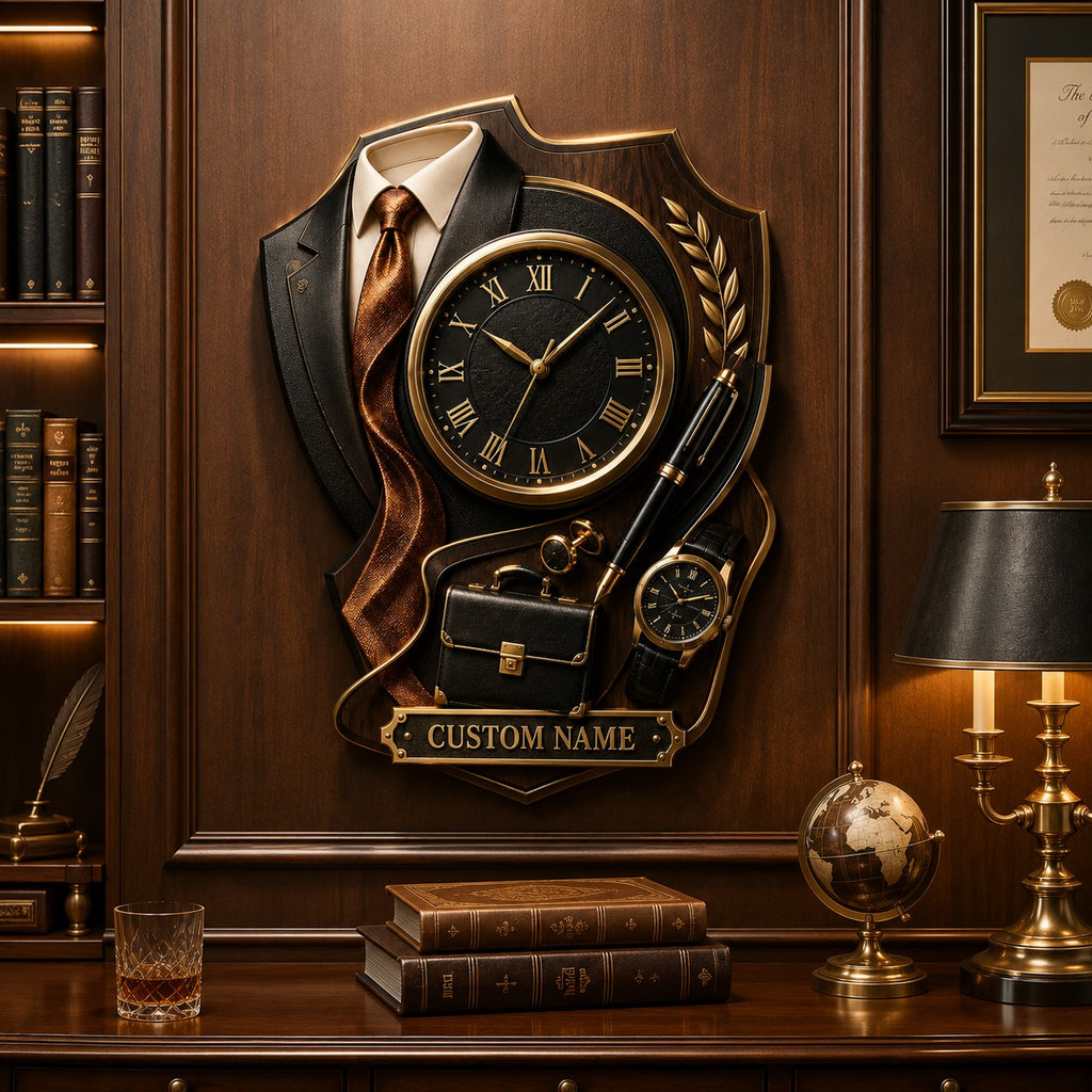Executive Custom Name Wall Clock — personalized with a custom name