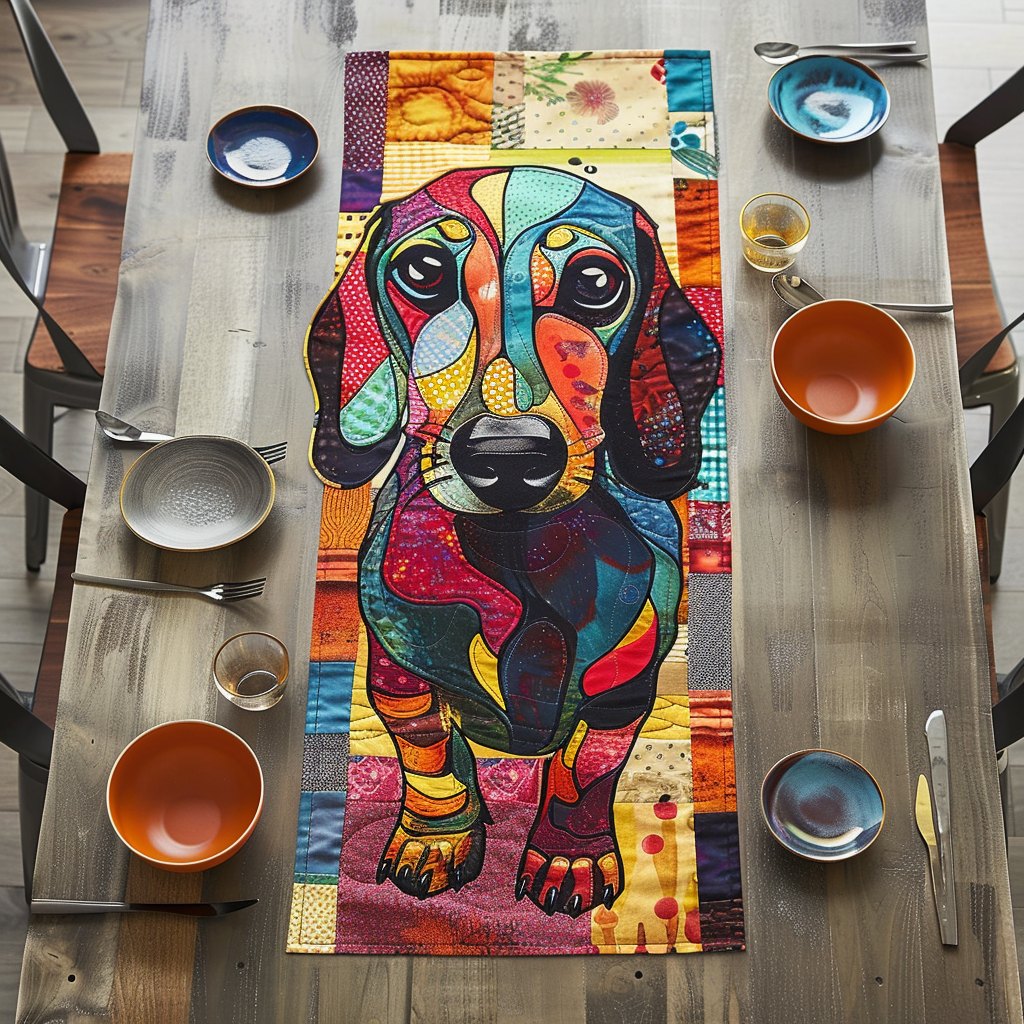 Dachie Patchwork Table Runner