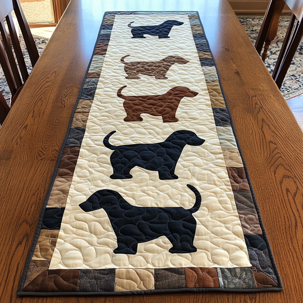 Dachshund Charm Table Runner