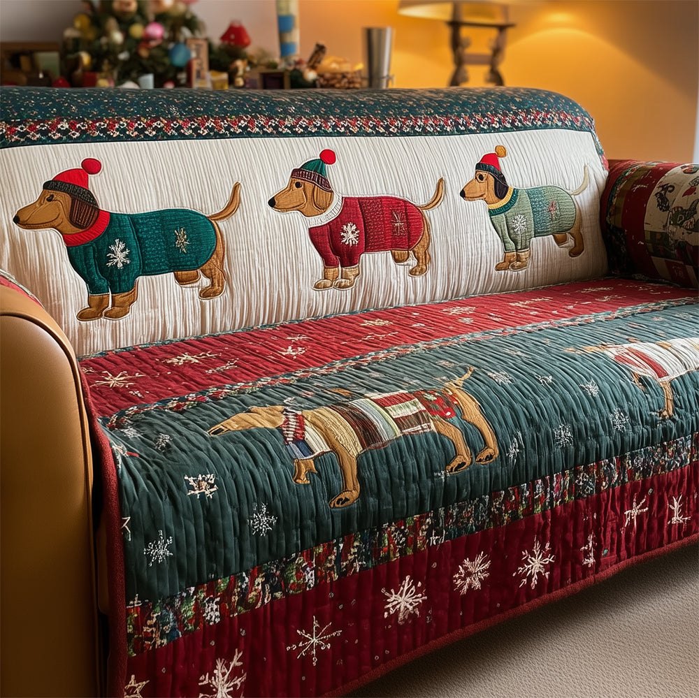 Dachshund Cheer Trail Sofa Cover