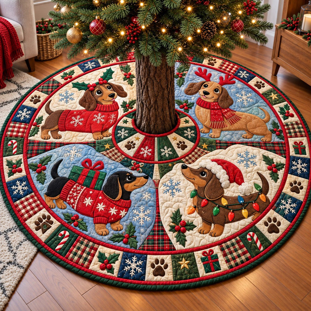 Dachshund Christmas Wishes Christmas Tree Skirt