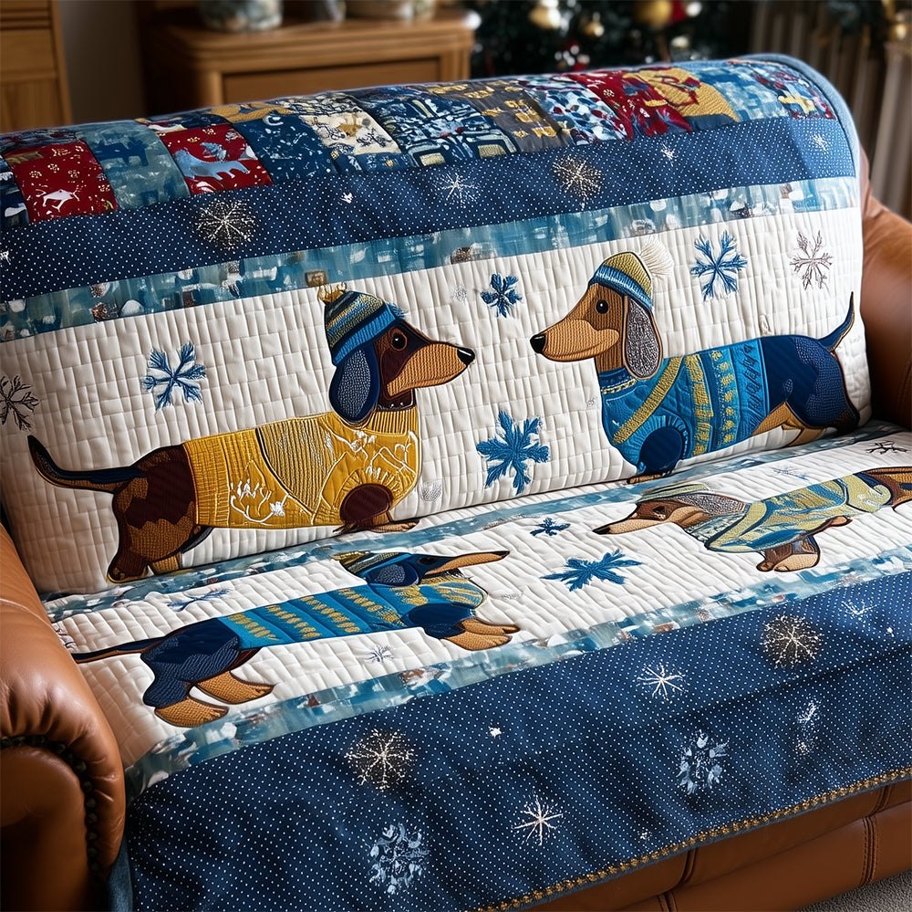 Dachshund Couple Snuggles Sofa Cover