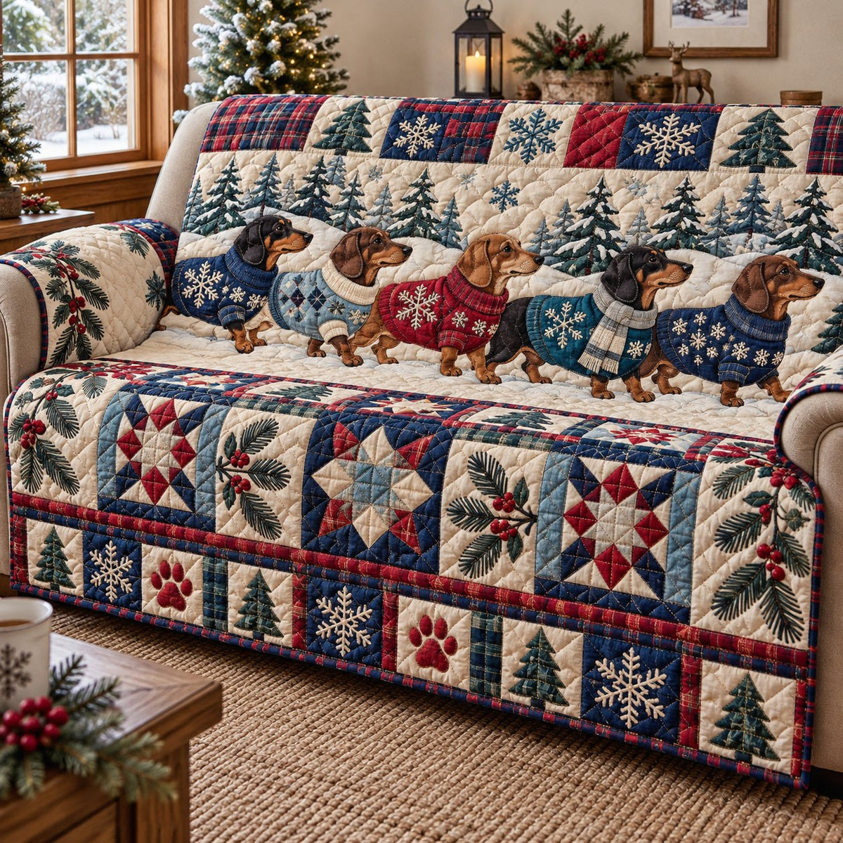 Dachshund Cuddles Sofa Cover