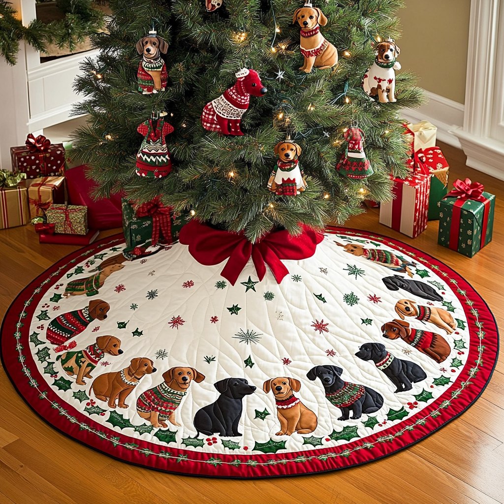 Dachshund Dreams Christmas Tree Skirt