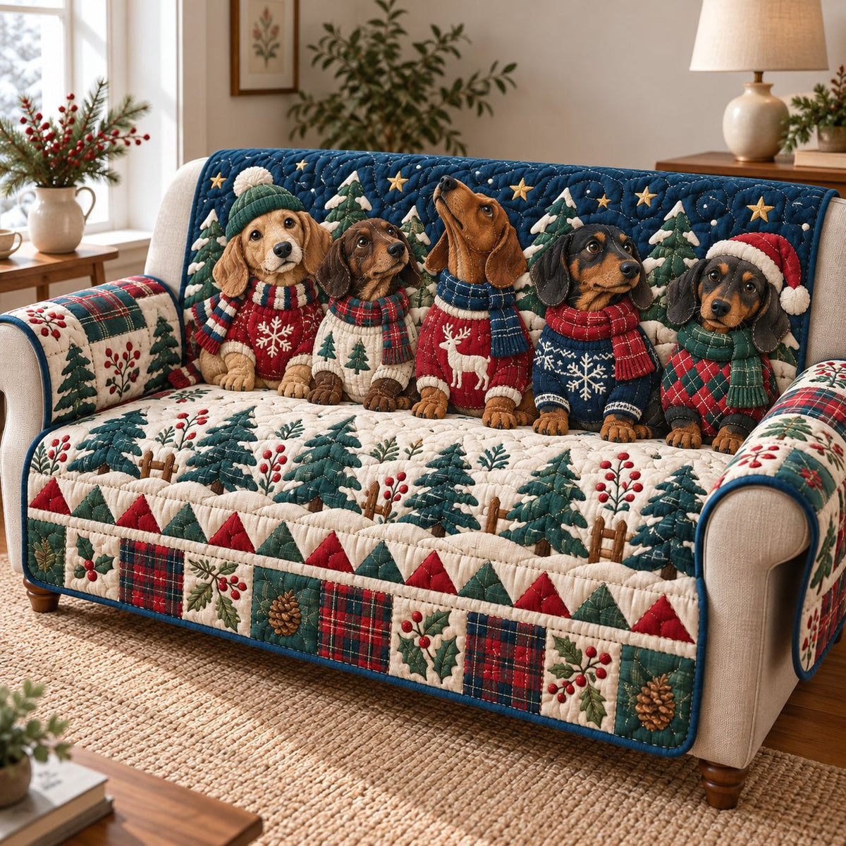 Dachshund Happiness Sofa Cover