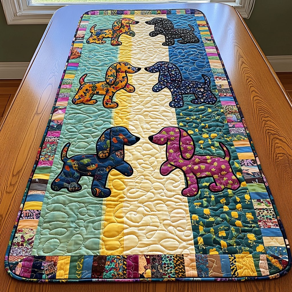 Dachshund Journey Table Runner